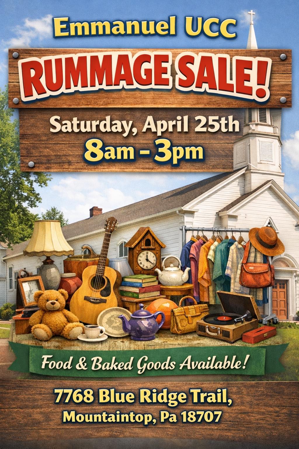 Emmanuel UCC rummage sale April 25, 2026 @ 8AM